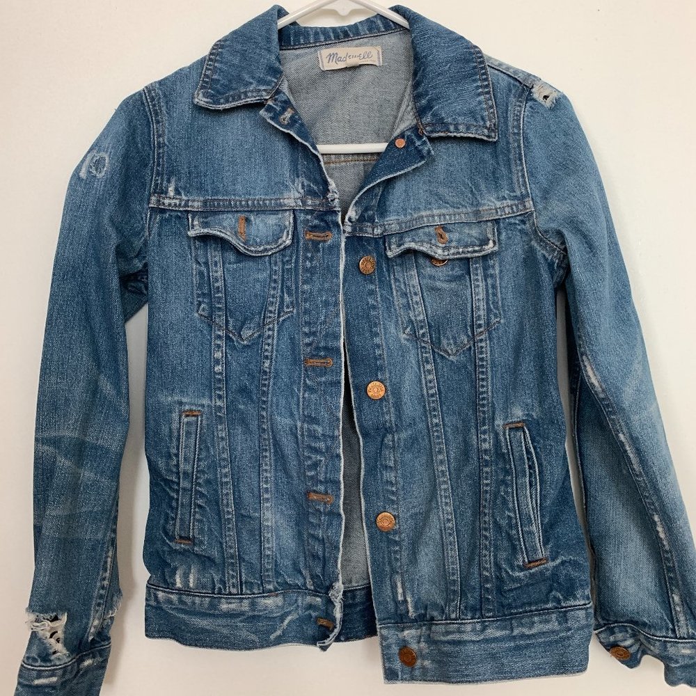 Madewell Distressed Denim Jacket XS